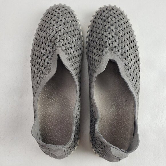 Ilse Jacobsen Tulip Slip On Flat Womens 7.5-8 38 Gray Leather Perforated Shoe - Picture 11 of 11